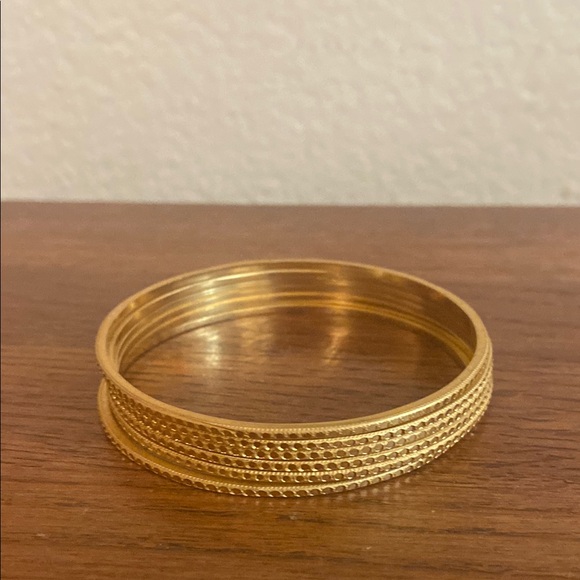 NEW Set of “6” Gold Toned Bangle Set Size SMALL - Picture 1 of 4